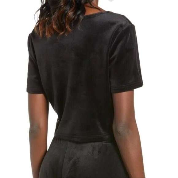 VERO MODA Womens Athena Zip Detail Velvet Crop Top Size XS Black NWT 2 - 0093 - Picture 7 of 10